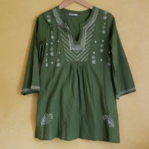 Hand embroidered fair trade tunic
